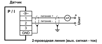 Подключение преобразователя давления